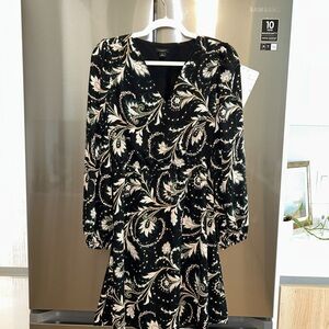 Ann Taylor Black and White Fit and Flare Cocktail Dress